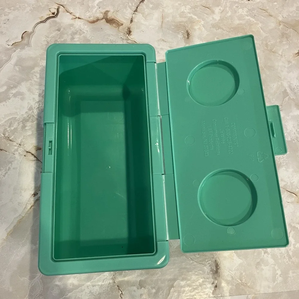 Vintage Chubs Stackables Teal Baby Diaper Wipes Container L&F Products 1990s